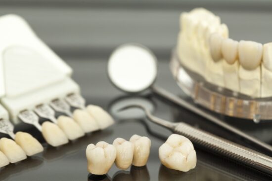 a dental bridge and specialized instruments