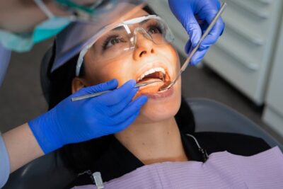 woman preparing to undergo deep cleaning