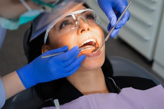 woman preparing to undergo deep cleaning