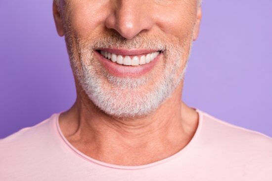 up-close view of a man's white smile