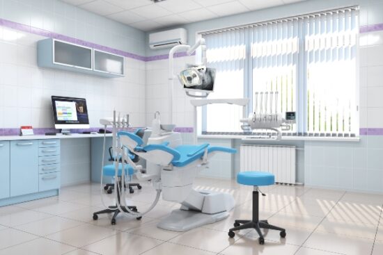 an empty dental treatment room